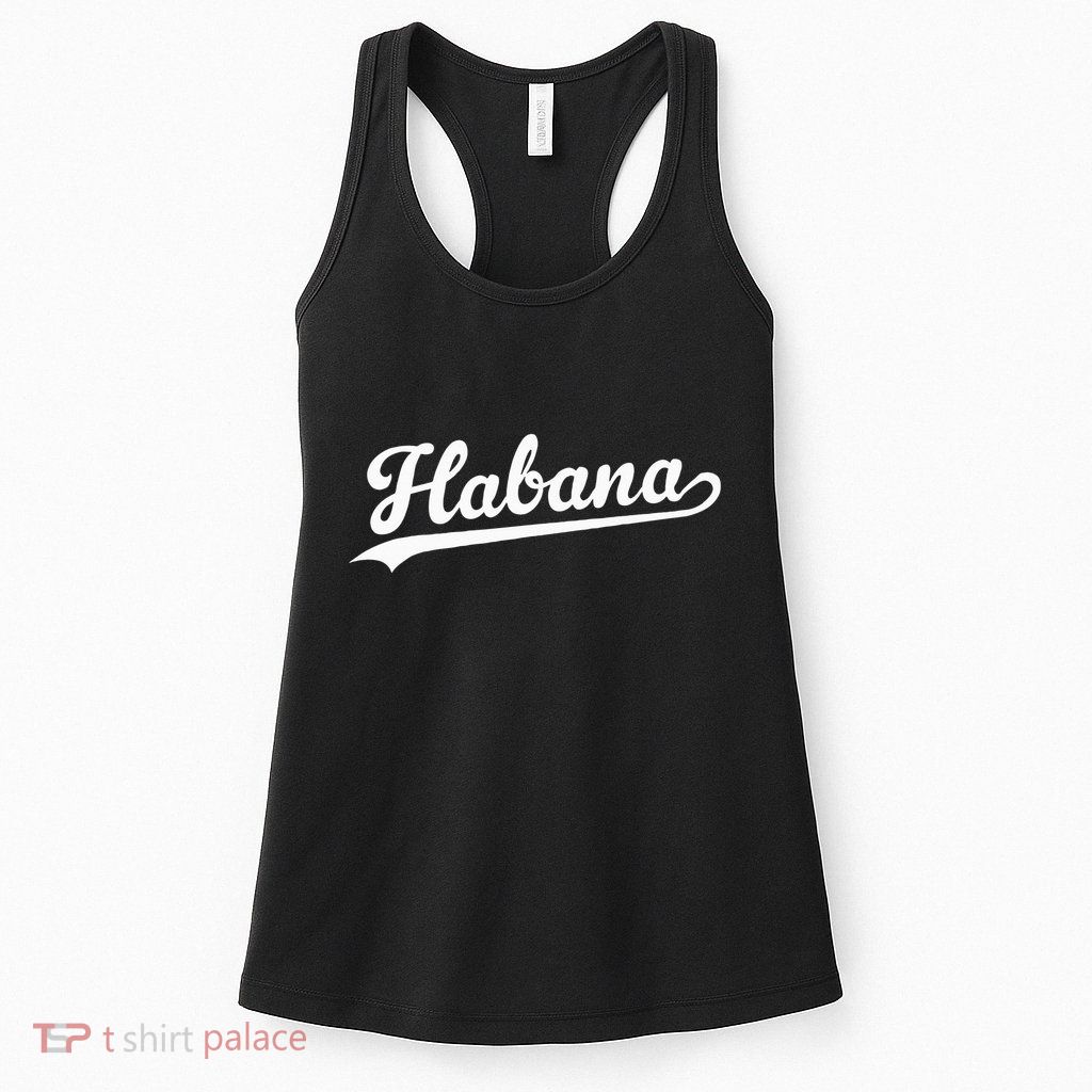 Habana Baseball Jersey Script Vintage Retro Style Womens Tank Top