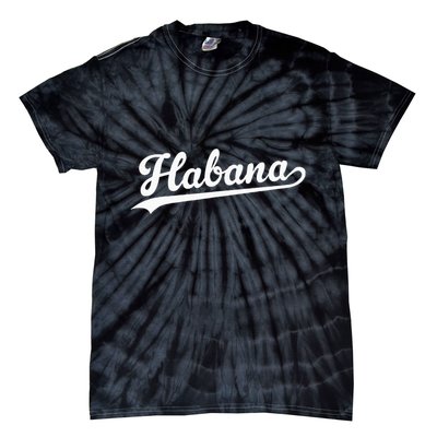 Habana Baseball Jersey Script Vintage Retro Style Tie-Dye T-Shirt