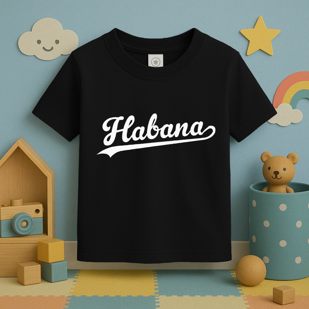 Habana Baseball Jersey Script Vintage Retro Style Toddler T-Shirt