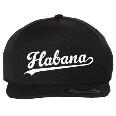 Habana Baseball Jersey Script Vintage Retro Style Wool Snapback Cap