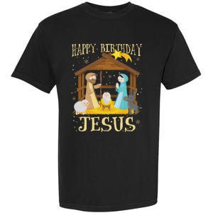 Happy Birthday Jesus Funny Christmas Nativity Christian Garment-Dyed Heavyweight T-Shirt