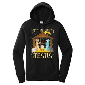 Happy Birthday Jesus Funny Christmas Nativity Christian Women's Pullover Hoodie