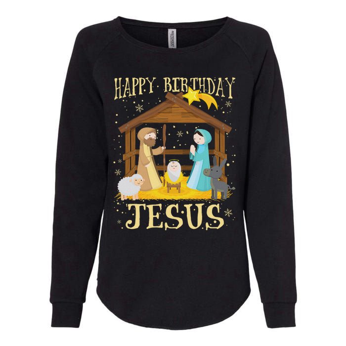 Happy Birthday Jesus Funny Christmas Nativity Christian Womens California Wash Sweatshirt