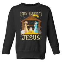 Happy Birthday Jesus Funny Christmas Nativity Christian Toddler Sweatshirt