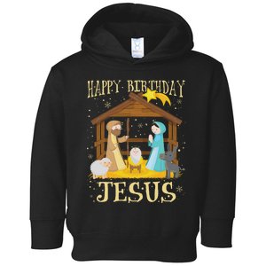 Happy Birthday Jesus Funny Christmas Nativity Christian Toddler Hoodie