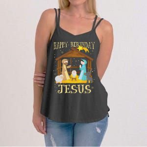 Happy Birthday Jesus Funny Christmas Nativity Christian Women's Strappy Tank