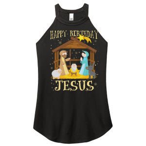 Happy Birthday Jesus Funny Christmas Nativity Christian Women's Perfect Tri Rocker Tank