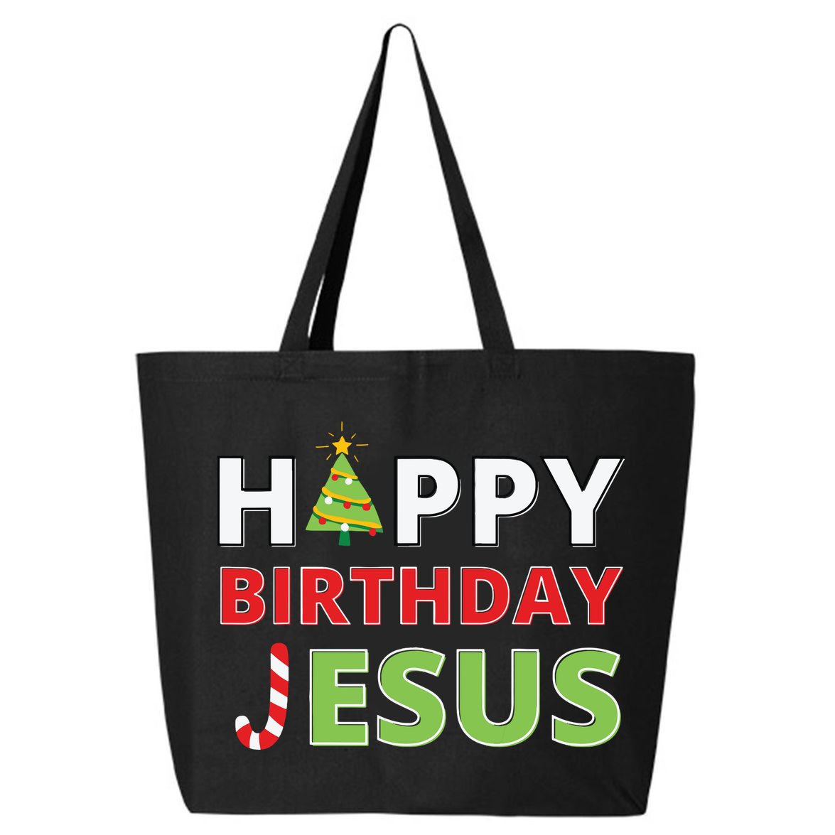 Happy Birthday Jesus Funny Christian Christmas 25L Jumbo Tote