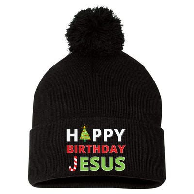 Happy Birthday Jesus Funny Christian Christmas Pom Pom 12in Knit Beanie