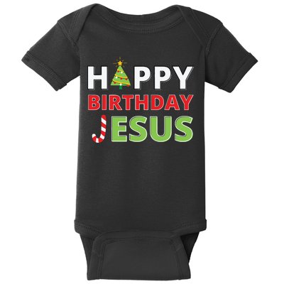Happy Birthday Jesus Funny Christian Christmas Baby Bodysuit