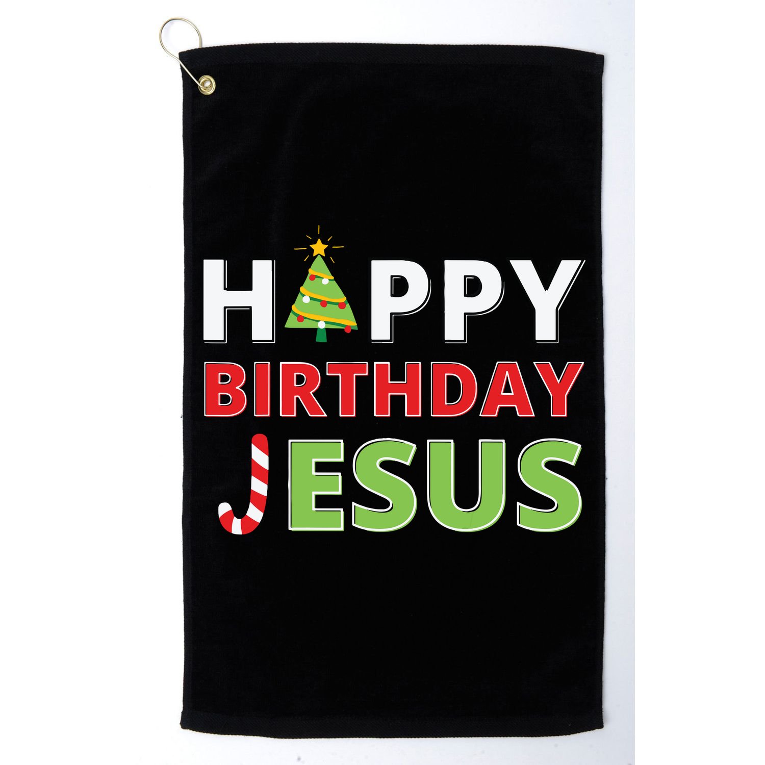 Happy Birthday Jesus Funny Christian Christmas Golf Towel