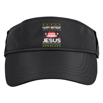 Happy Birthday Jesus Ugly Christmas Adult Drive Performance Visor