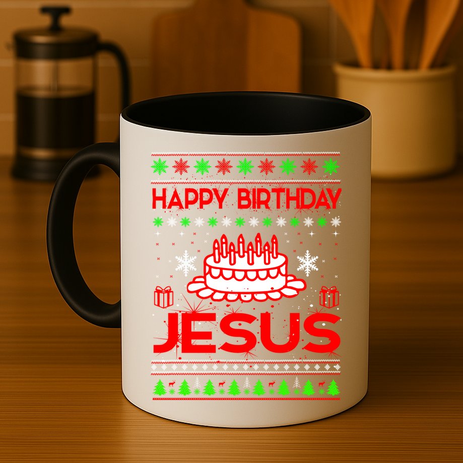 Happy Birthday Jesus Ugly Christmas Mug