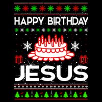 Happy Birthday Jesus Ugly Christmas Flatbill Hat