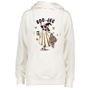 Halloween Boo Jee Ghost Spooky Season Funny Boojee Ghost Gift Womens Funnel Neck Pullover Hood