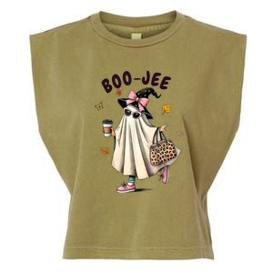 Halloween Boo Jee Ghost Spooky Season Funny Boojee Ghost Gift Garment-Dyed Women's Muscle Tee