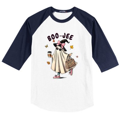 Halloween Boo Jee Ghost Spooky Season Funny Boojee Ghost Gift Baseball Sleeve Shirt