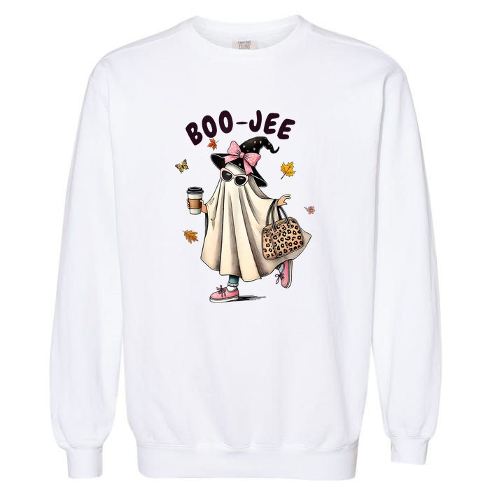 Halloween Boo Jee Ghost Spooky Season Funny Boojee Ghost Gift Garment-Dyed Sweatshirt