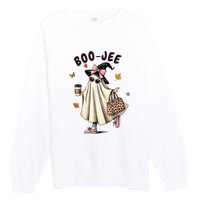 Halloween Boo Jee Ghost Spooky Season Funny Boojee Ghost Gift Premium Crewneck Sweatshirt