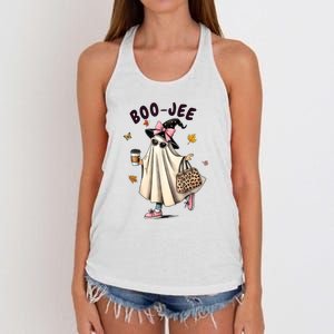 Halloween Boo Jee Ghost Spooky Season Funny Boojee Ghost Gift Women's Knotted Racerback Tank