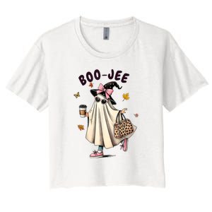 Halloween Boo Jee Ghost Spooky Season Funny Boojee Ghost Gift Women's Crop Top Tee