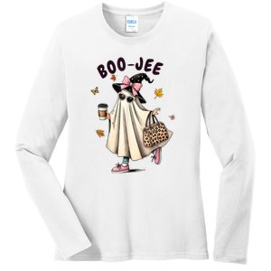 Halloween Boo Jee Ghost Spooky Season Funny Boojee Ghost Gift Ladies Long Sleeve Shirt