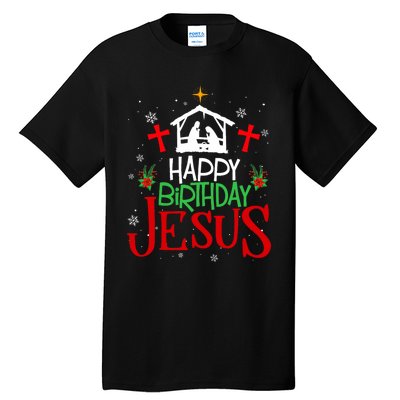 Happy Birthday Jesus Funny Christian Christmas Holiday Gifts Tall T-Shirt