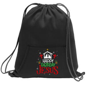 Happy Birthday Jesus Funny Christian Christmas Holiday Gifts Sweatshirt Cinch Pack Bag