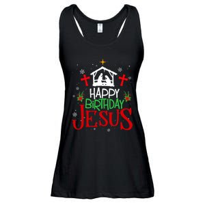 Happy Birthday Jesus Funny Christian Christmas Holiday Gifts Ladies Essential Flowy Tank