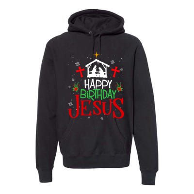 Happy Birthday Jesus Funny Christian Christmas Holiday Gifts Premium Hoodie