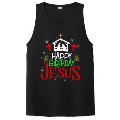 Happy Birthday Jesus Funny Christian Christmas Holiday Gifts PosiCharge Competitor Tank