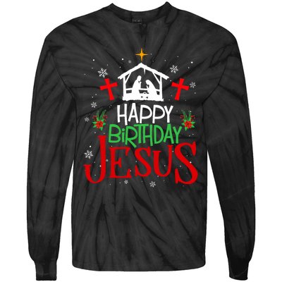 Happy Birthday Jesus Funny Christian Christmas Holiday Gifts Tie-Dye Long Sleeve Shirt