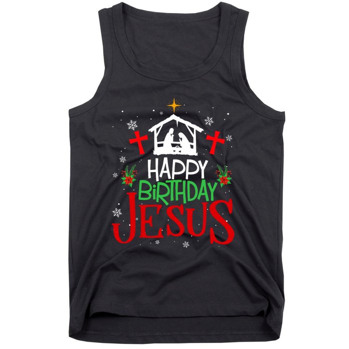 Happy Birthday Jesus Funny Christian Christmas Holiday Gifts Tank Top