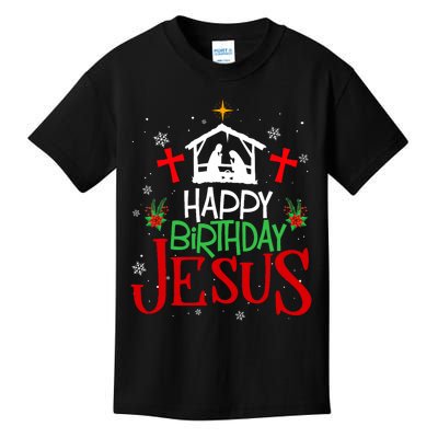 Happy Birthday Jesus Funny Christian Christmas Holiday Gifts Kids T-Shirt