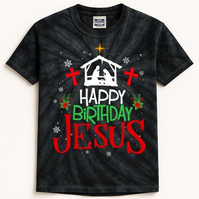 Happy Birthday Jesus Funny Christian Christmas Holiday Gifts Kids Tie-Dye T-Shirt