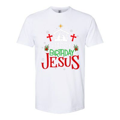 Happy Birthday Jesus Funny Christian Christmas Holiday Gifts Softstyle CVC T-Shirt