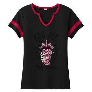 Halloween Boo Jee Mama Ladies Halftime Notch Neck Tee