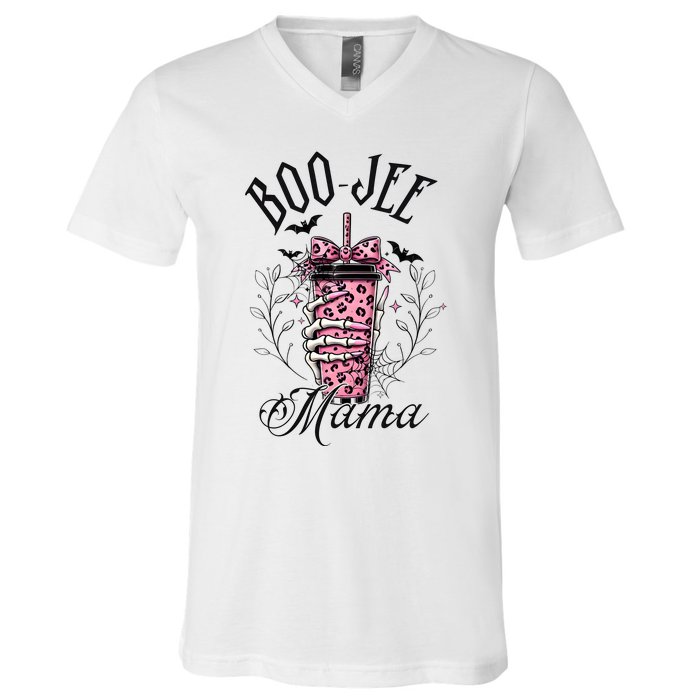 Halloween Boo Jee Mama V-Neck T-Shirt