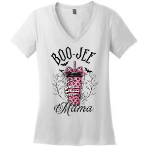 Halloween Boo Jee Mama Women's V-Neck T-Shirt