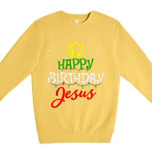 Happy Birthday Jesus Christmas Pajama Holiday Xmas Premium Crewneck Sweatshirt