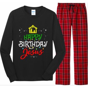 Happy Birthday Jesus Christmas Pajama Holiday Xmas Long Sleeve Pajama Set