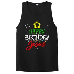 Happy Birthday Jesus Christmas Pajama Holiday Xmas PosiCharge Competitor Tank