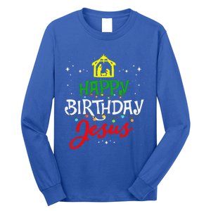 Happy Birthday Jesus Christmas Pajama Holiday Xmas Long Sleeve Shirt