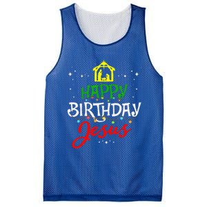 Happy Birthday Jesus Christmas Pajama Holiday Xmas Mesh Reversible Basketball Jersey Tank