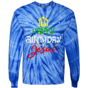 Happy Birthday Jesus Christmas Pajama Holiday Xmas Tie-Dye Long Sleeve Shirt