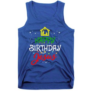 Happy Birthday Jesus Christmas Pajama Holiday Xmas Tank Top