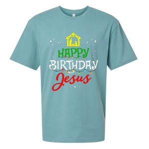 Happy Birthday Jesus Christmas Pajama Holiday Xmas Sueded Cloud Jersey T-Shirt