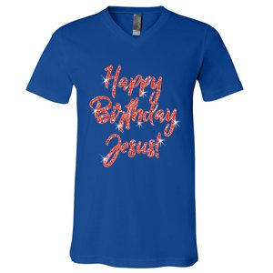 Happy Birthday Jesus Religious Christmas Gift V-Neck T-Shirt