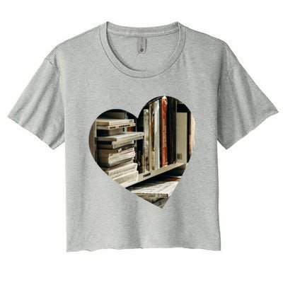 Heart Book Keeper Love Reading Librarian Nerd Geek Bookworm Meaningful Gift Women's Crop Top Tee