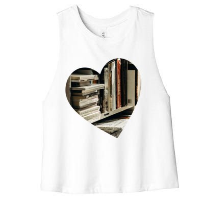 Heart Book Keeper Love Reading Librarian Nerd Geek Bookworm Meaningful Gift Women's Racerback Cropped Tank